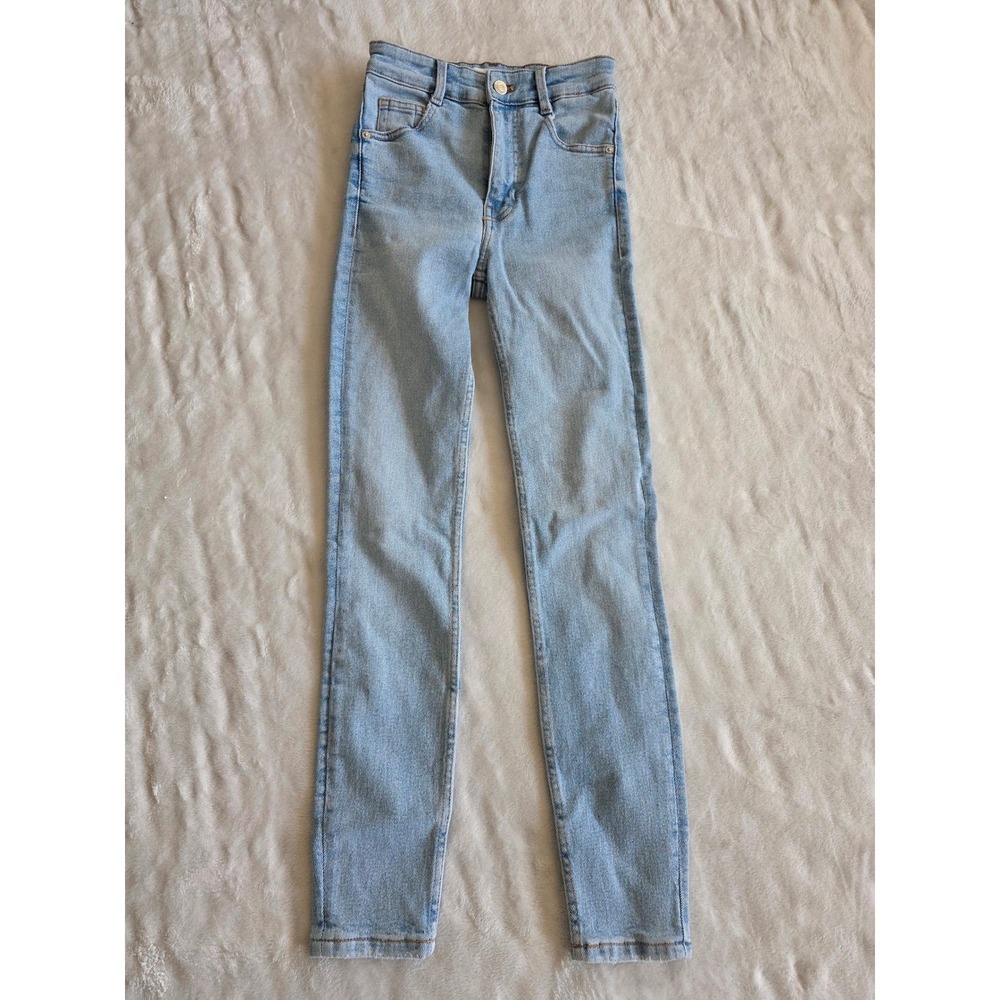 *Flaws*‎ ZARA High Waisted Light Wash Skinny Jeans Women Size 0